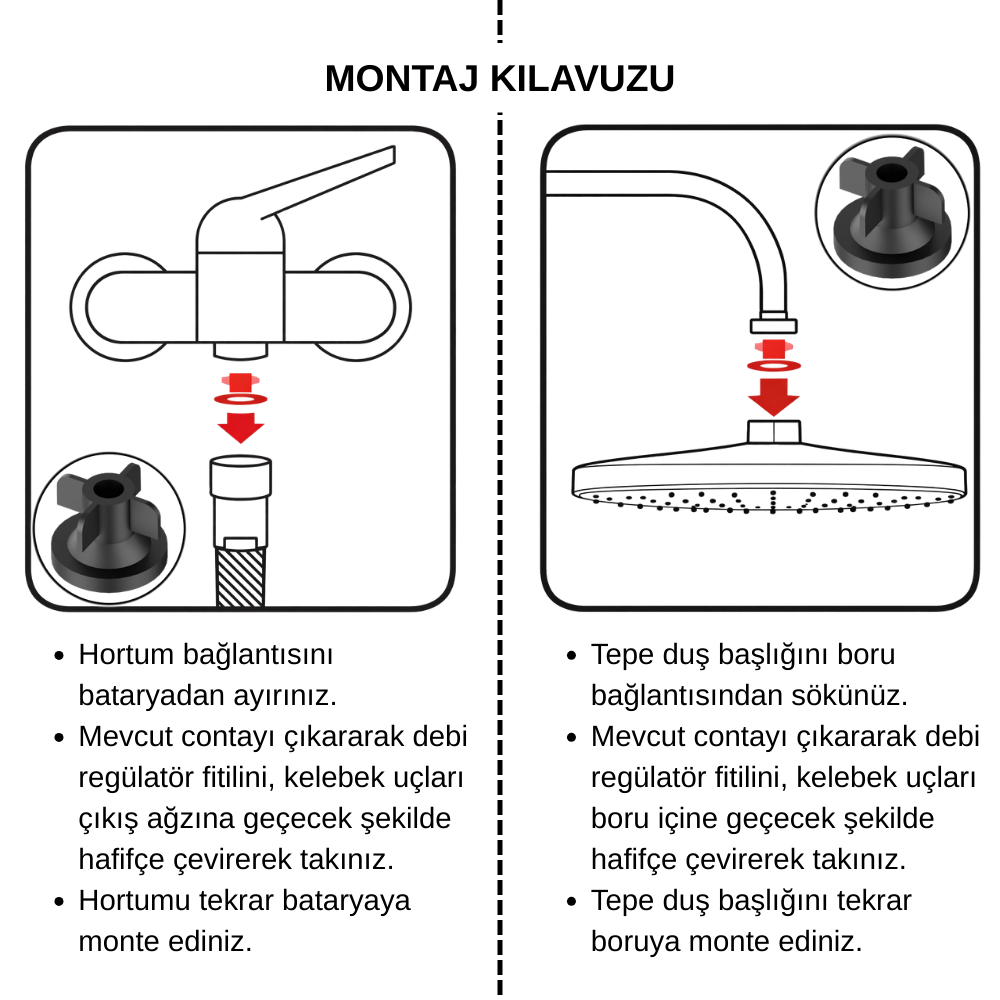 Duş Debi Regülatör Fitili 8L/DK | Duşta %65’e Varan Su Tasarrufu | R1/2 Uyumlu - Görsel 8
