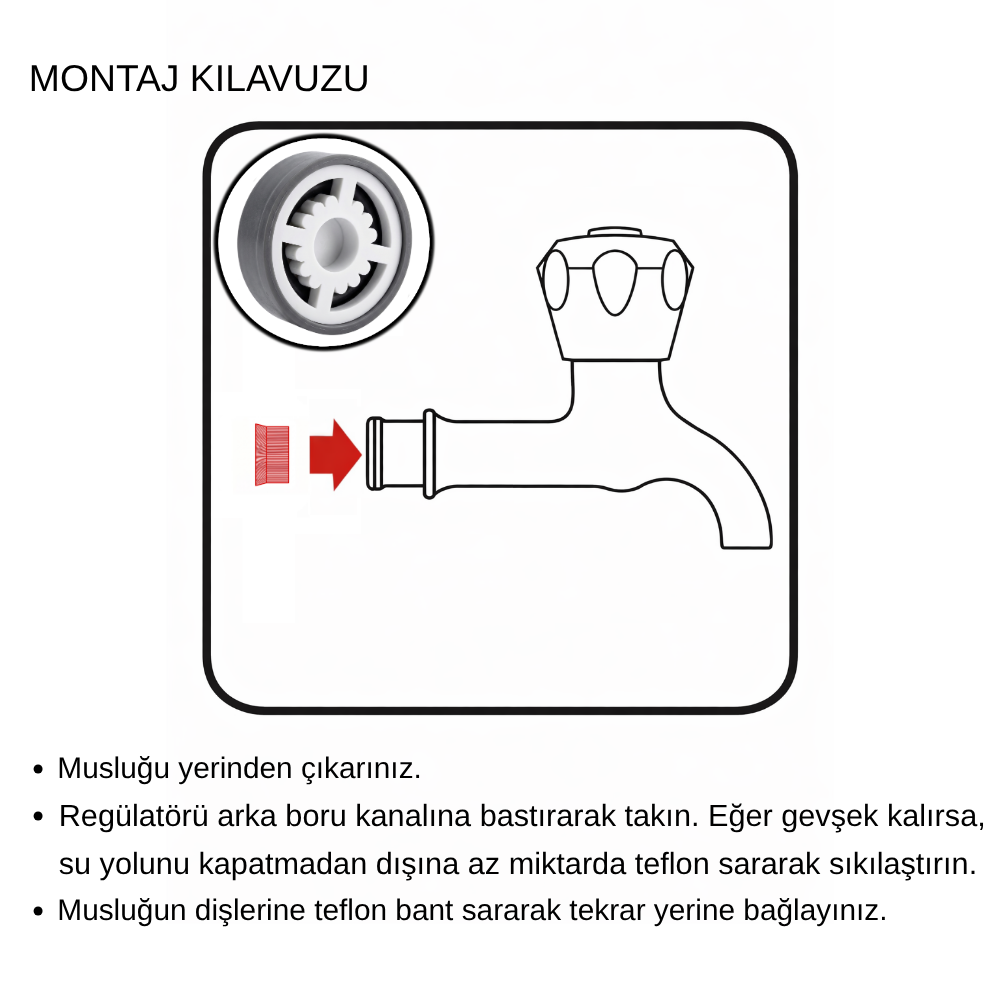 Avantaj Paketi (100’lü) – Bahçe Musluğu Gömme Debi Regülatörü 6 L/DK | %75 Su Tasarrufu - Görsel 6