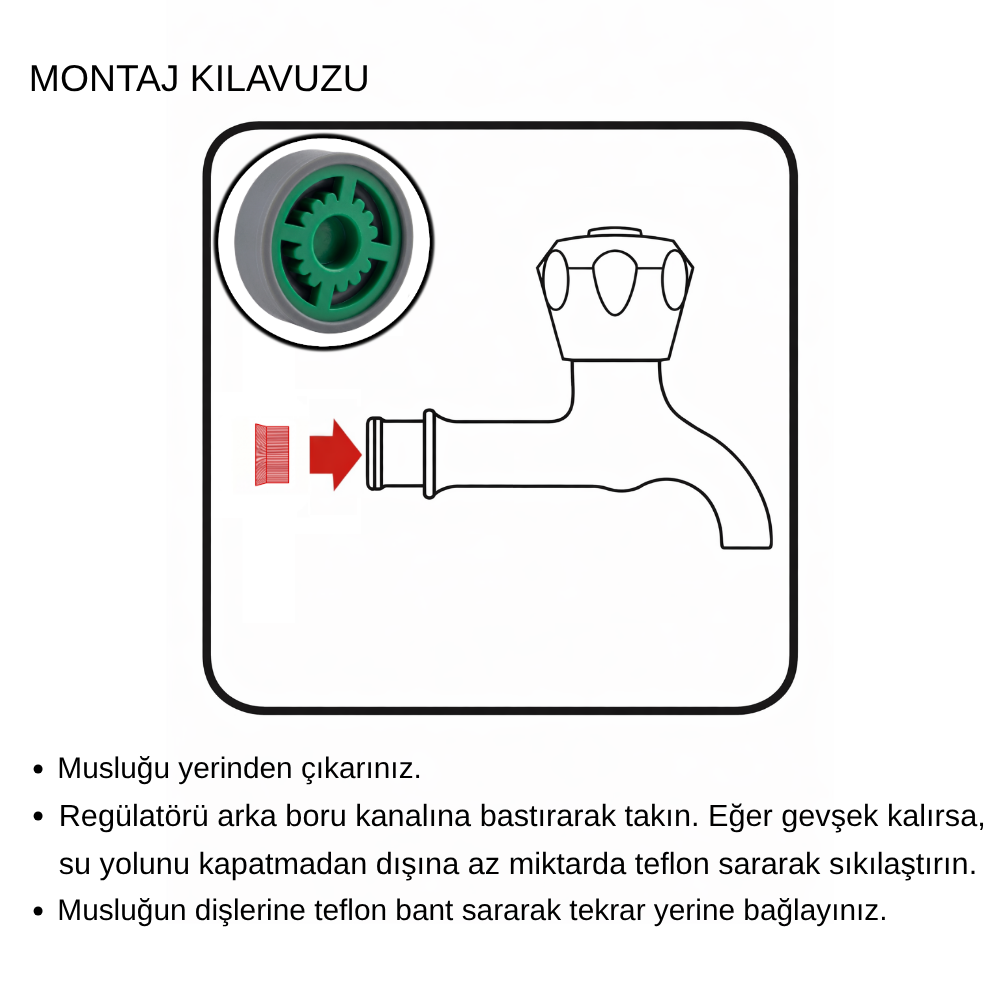 Avantaj Paketi (100’lü) Bahçe Musluğu Gömme Debi Regülatörü 7 L/DK | %70 Su Tasarrufu - Görsel 5