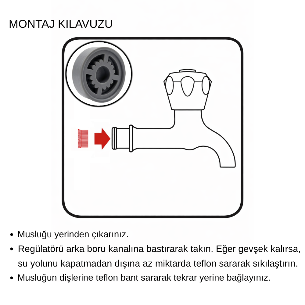 Tekli Bahçe Musluğu Gömme Debi Regülatörü 11L/DK | R1/2 Uyumlu | Bahçede %50’ye Varan Su Tasarrufu - Görsel 4